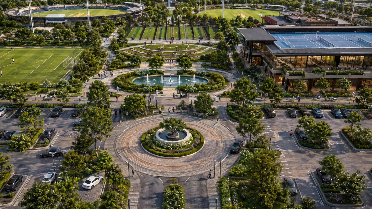 Conceptual 3D visualisation — Sports & Recreation Campus